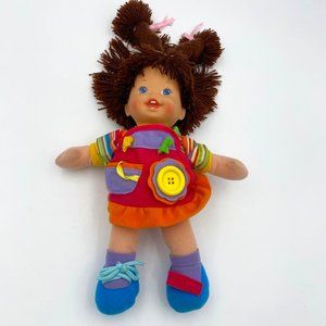 H. K. City Toys Doll 12" Activity Learning Toy Bright Colors Crinkle Dress Tie